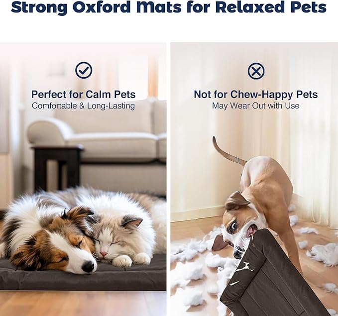 Miguel Oxford 900D Outdoor Waterproof Dog Bed for Metal Dog Crates Water-Resistant All Weather Pet Mat Durable Easy Wipe Clean Travel Indoor Outdoor Puppy Cat Crate Bed 30inch, Brown