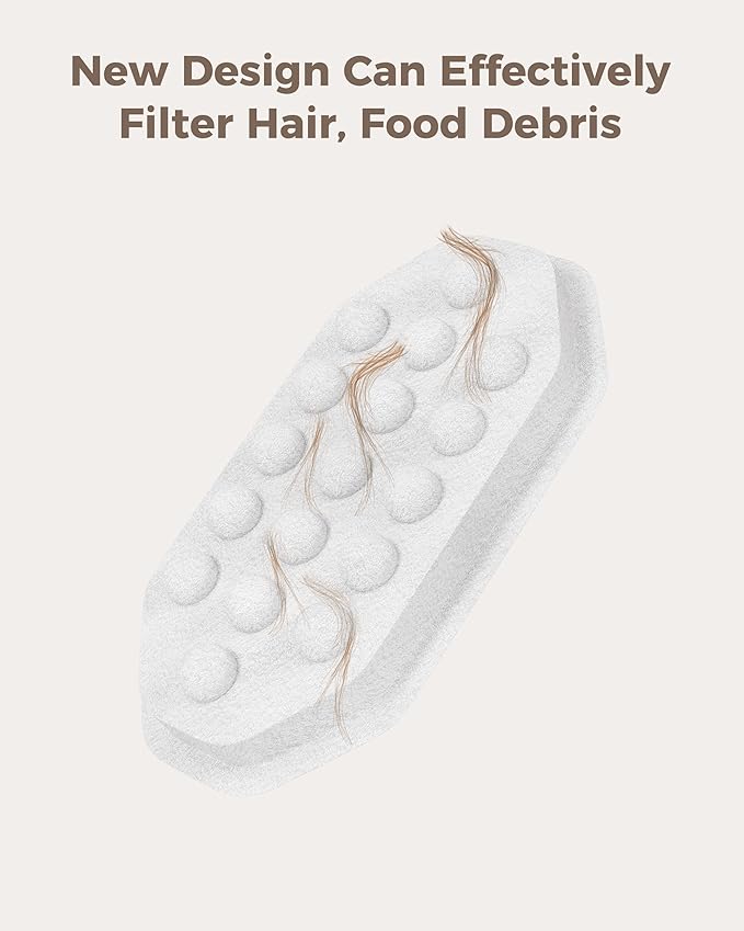 Official 8 Pack Cat Water Fountain Replacement Filters & Pre-Filter Sponges for 108oz/3.2 Stainless Steel Pet Water Fountain