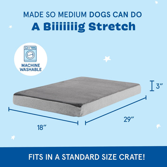 Barkbox Orthopedic Dog Bed with Memory Foam, Premium Comfort for Dogs and Puppies, Dog Beds for Joint Relief and Restful Sleep, Durable and Easy to Clean - Grey, Medium