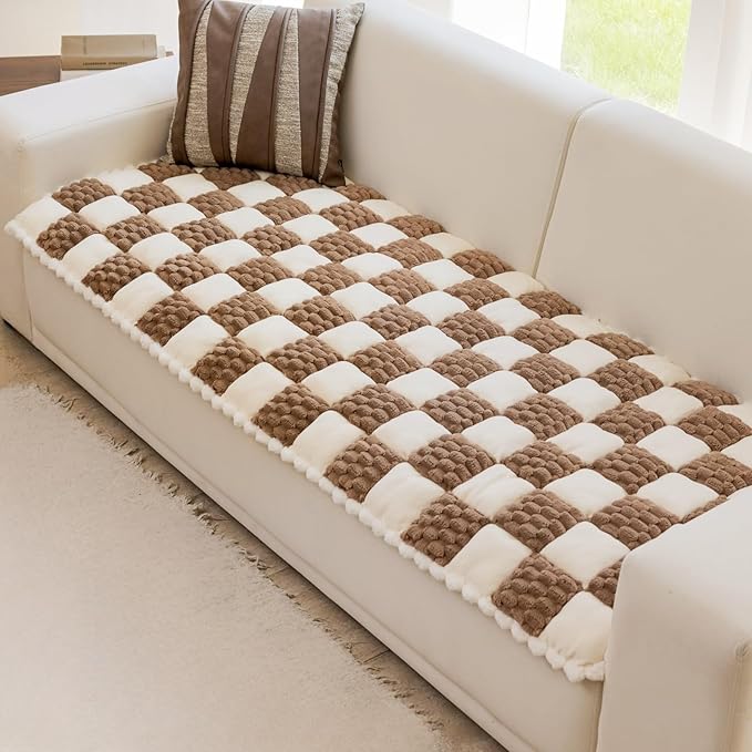 Funny Cat Mat, Washable Pet Bed, Anti-Slip Dog Bed, Pet Friendly Sofa Cover for Large Dogs (Brown, 70x180 cm/28 * 71in)