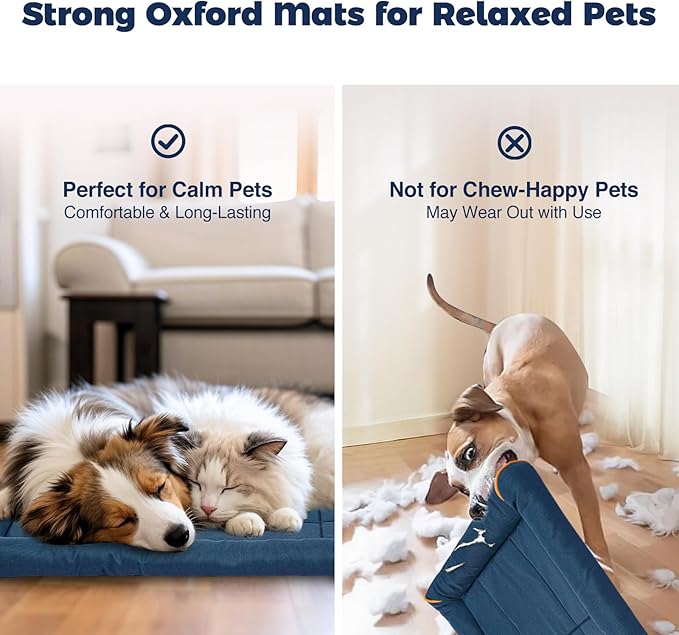 Miguel Oxford 900D Outdoor Waterproof Dog Bed for Metal Dog Crates Water-Resistant All Weather Pet Mat Durable Easy Wipe Clean Travel Indoor Outdoor Puppy Cat Crate Bed 42inch, Dark Blue