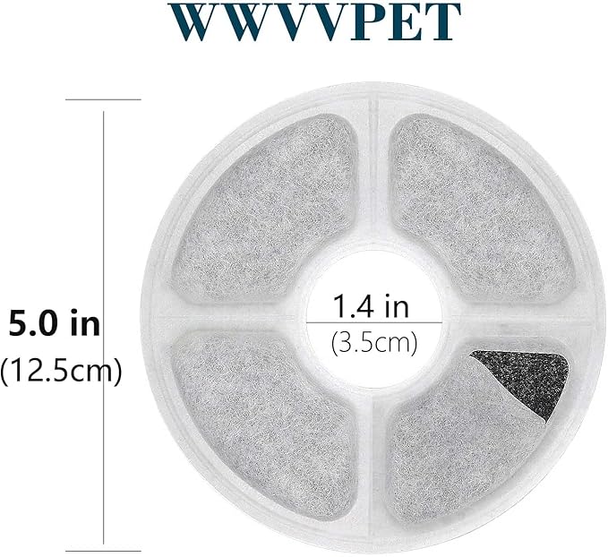 Cat Water Fountain Filters 16 Pack,50% More Activated Carbon, Genuine Cat Flower Fountain Replacement Filters for Pet Dog Drinking Water Dispenser Triple Filtration (Not for Catit)