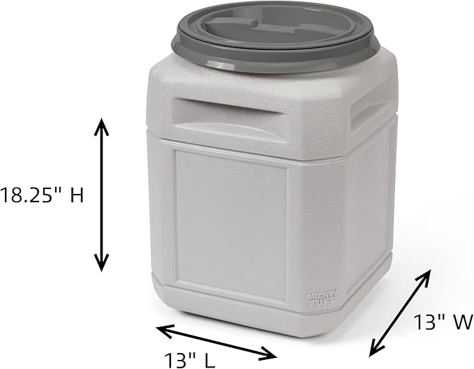 Mighty Tuff Airtight Dog Food Storage Container – 10 Gal, up to 40 lb Capacity – Cat and Dog Food Container with Twist Lid & Handles – BPA-Free, Made in USA