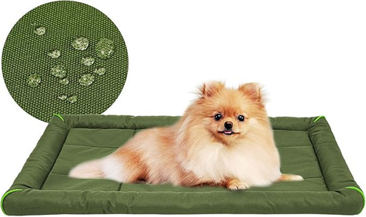 Miguel Oxford 900D Outdoor Waterproof Dog Bed for Metal Dog Crates Water-Resistant All Weather Pet Mat Durable Easy Wipe Clean Travel Indoor Outdoor Puppy Cat Crate Bed 24inch, Green