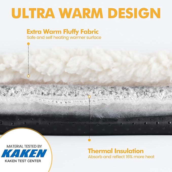 Self Warming Cat Bed Self Heating Cat Dog Mat 29.1 x 18.9 inch Extra Warm Thermal Pet Pad for Indoor Outdoor Pets with Removable Cover Non-Slip Bottom Washable Non Electric