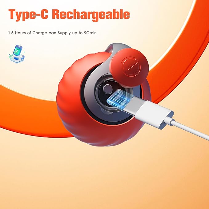 2025 New Upgrade Speedy Tail Cat Toy, Smart Interactive Pet Toys Comes with 4 Tails, Reinforced Version of The Cat Toys Balls, Two Speed Adjustment (Orange)