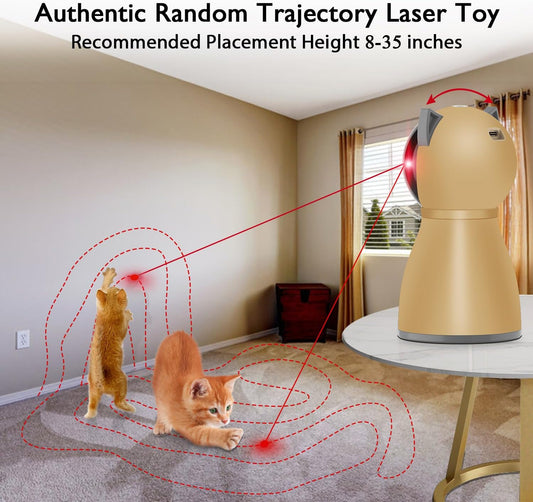 Interactive Cat Laser Toy Automatic for Indoor Cats,Real Random Trajectory Rechargeable Laser Cat Toys for Indoor Cats/Kittens/Dogs