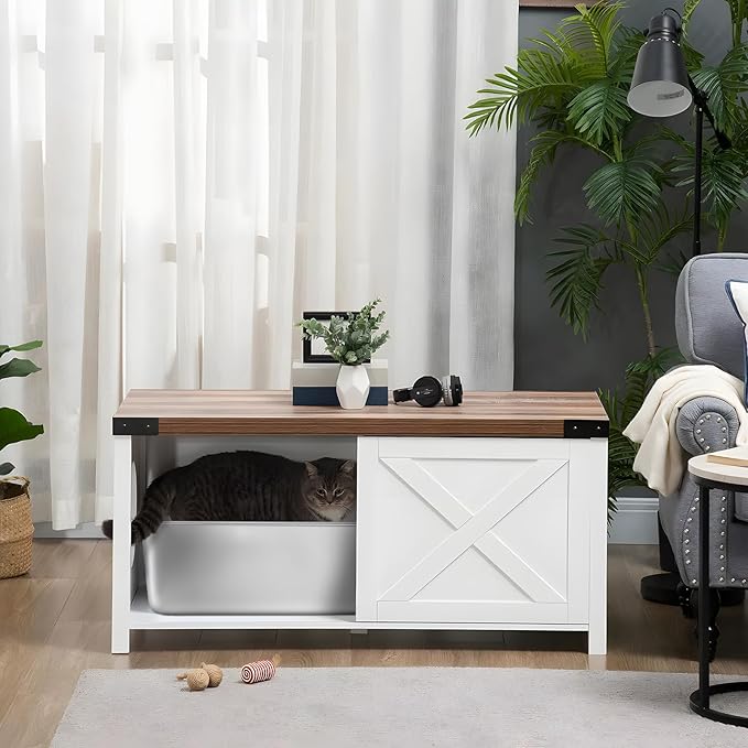 Stainless Steel Litter Box, 23.6x15.8x8 Inch(Deep) Stainless Steel Cat Litterbox XXL with High Sides, Non Stick No Smell Easy Clean Jumbo Metal Litter Boxes for Big/Fat Kitty