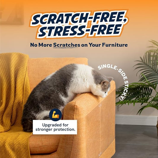 Panther Armor Frosted Matte Cat Scratch Furniture Protectors, 12-Packs Heavy Duty Anti-Scratch Couch Protector, Keep Cats from Clawing Furniture
