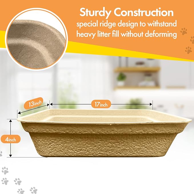 Disposable Litter Boxes (Brown, Large 6-Pack)