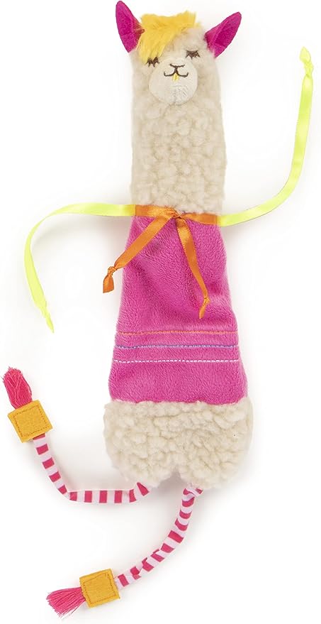 SmartyKat Leggy Llama Kicker Plush Catnip Cat Toy - White/Pink, One Size