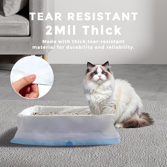 Jumbo Cat Litter Box Liner Bags Extra Large&Thick,10 count,36" x 18" Heavy Duty Cat Litter liners