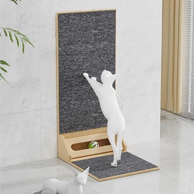 SHENGOCASE 24" Tall L-Shape Cat Carpet Scratcher Cat Scratching Post, Sofa Couch Protector Replaceable Scratching Pad Mat Sisal