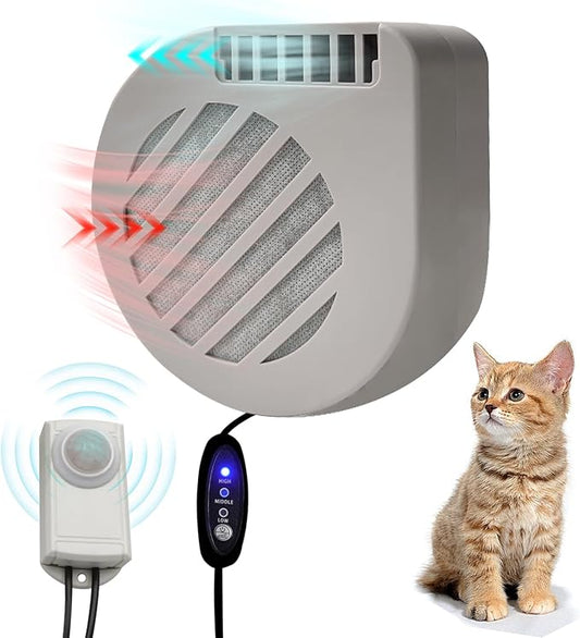 Cat Litter Box Air Filter with Heavy Duty Filter Pack & Powerful 3-speed Fan, Not a Weak Ozone Toy, Air Purifier for Cat Litter Smell, Auto Cat Deodorizer for Litter Box, 2 CFM