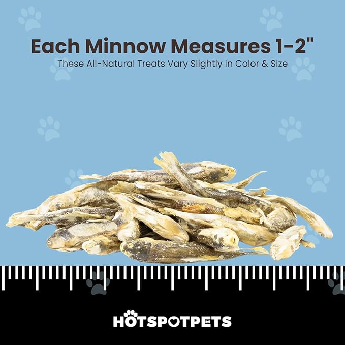 hotspot pets Freeze Dried Minnows Treats for Cats & Dogs (1 Pound Bag Over 1800 PCS!) (Made in USA) All Natural, High Protein, Rich in Omega-3s, Grain-Free,Perfect for Training, Topper or Snack