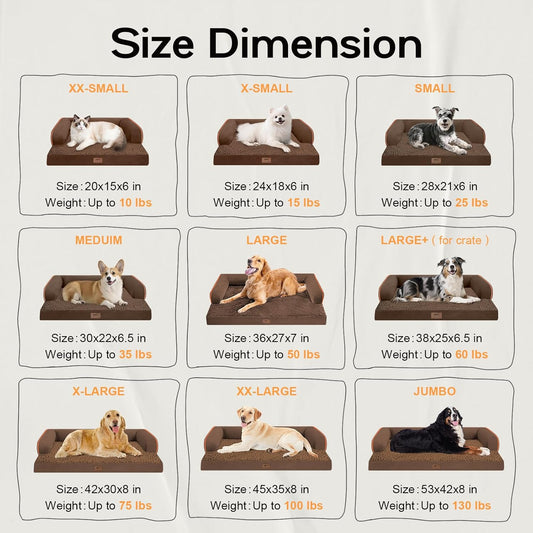 Small Dog Bed Orthopedic Washable Cat Bed Memory Foam Couch Sofa Comfy Pet Beds with Waterproof Removable Cover & Non-Slip Bottom