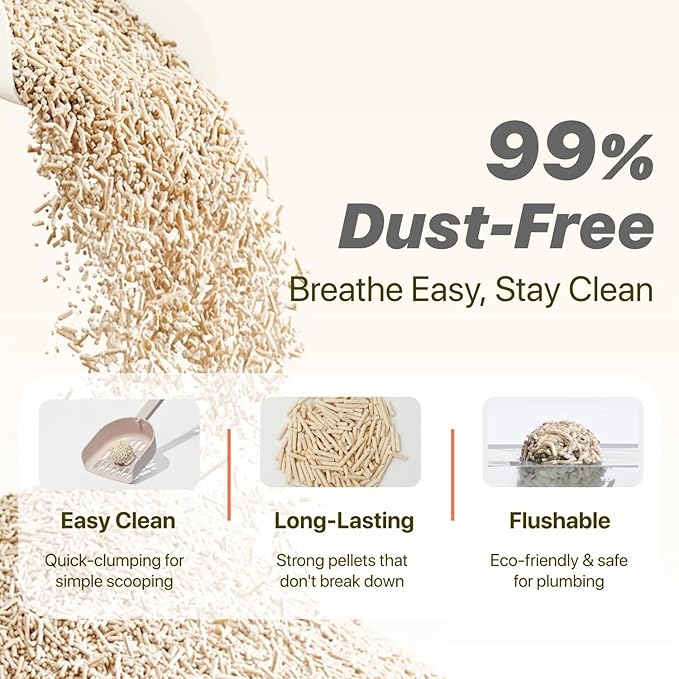 Tofu Cat Litter Natural Clumping Tofu Cat Litter, Fast Clumping and Easily Scoop-able 5.5lb/88oz 5 Scents - Peach, 6 Pack