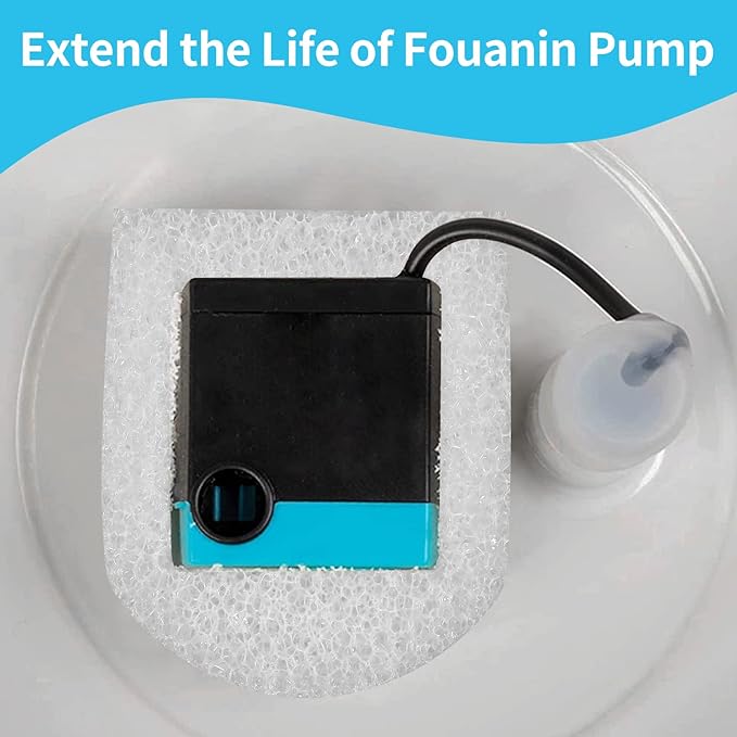 Cat Water Fountain Filters, 18 Pack Pet Fountain Replacement Foam Sponge Pre-Filters Fit for Multiple Ceramic and Stainless Steel Pet Fountains