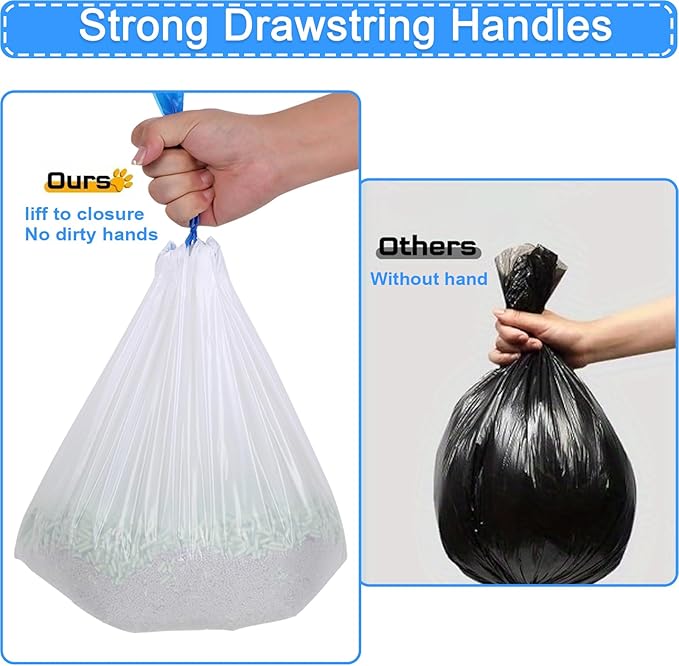 120 Count Cat Litter Box Liners,Waste Bags,Waste Drawer Liners Heavy Duty,Extra-Thick,For Automatic Cat Litter Box & Litter-Robot 4/3,Economy Bulk Pack