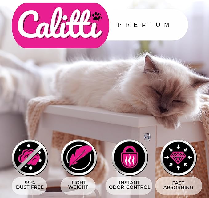 Crystals Premium Cat Litter Non-Clumping - Maximum Odor Control, 99.9% Dust Free, Soft on Paws, Unscented 8 lb (1 x 8 lb Pack)