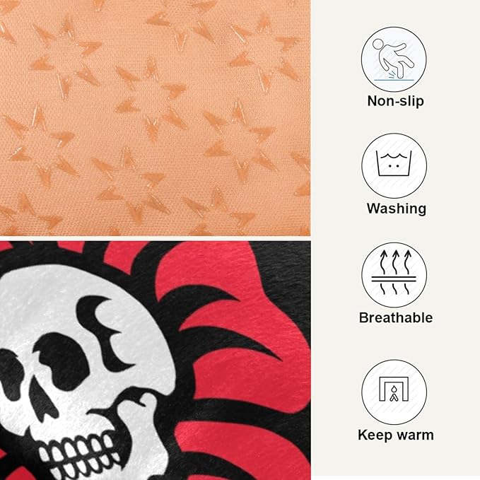 Gothic Skulls Flowers Pet Bed Cute Dog Bed Mat Absorbing Non Slip Pad Pet Sleeping Mat for Small, Medium, and Large Dogs Puppy Cat 24 in x 18 in