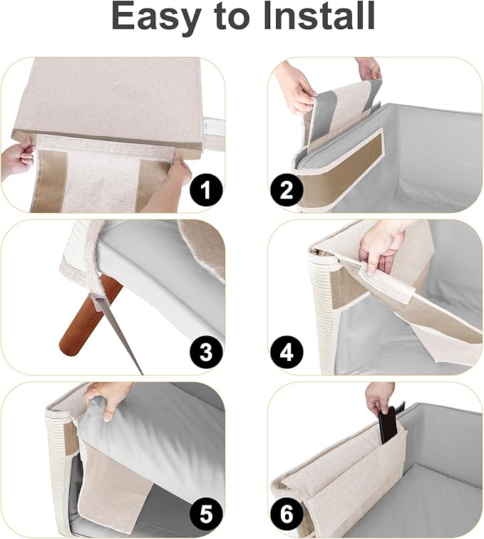 Cat Scratch Sofa Protector,27.6L*19.6Winch Cat Scratch Furniture Protector Pad Couch Arm Sheild with Natural Sisal for Protecting Couch Sofa Chair Furniture（Beige/Right Handed