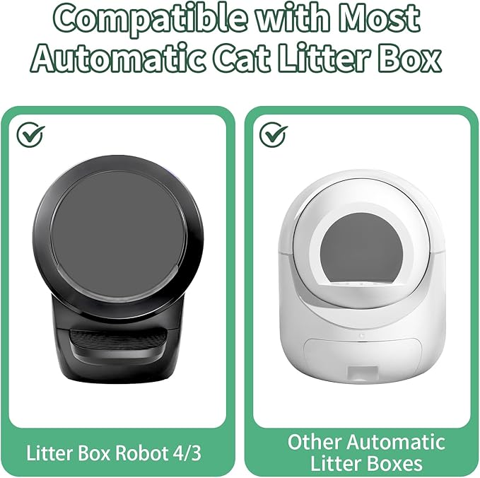 ANWA 40 Count Cat Litter Box Liners for Automatic Cat Litter Box and Litter Box Robot 4/3, Heavy-Duty, Extra Thick