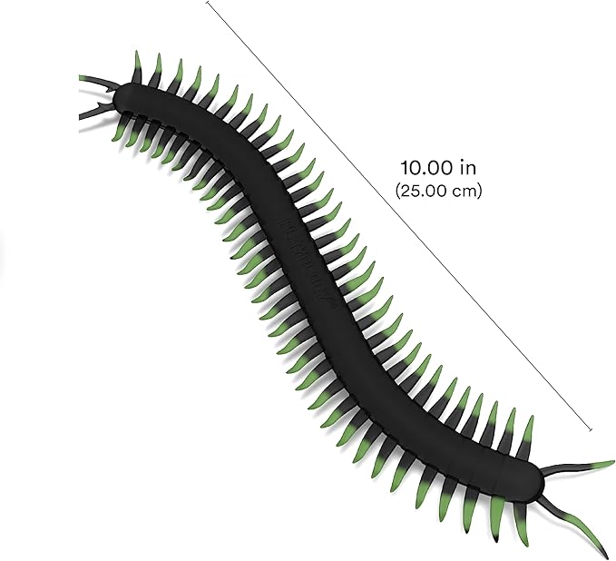 Playology Centipede Toy for Cats | Lifelike Wiggling Creature Rubber Body with All-Natural Scent | Catnip Infused Toy for Endless Fun