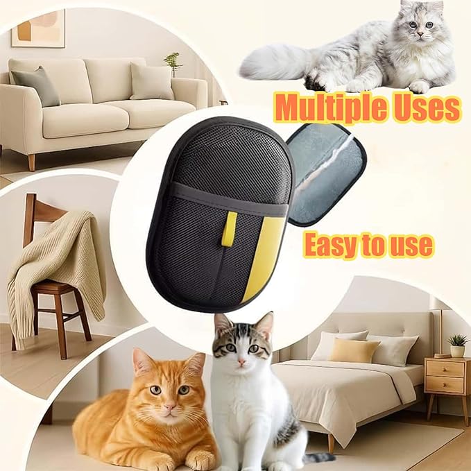 Pet Hair Removal Glove,Kivori Pet Grooming Gloves,Reusable Cat Dog Grooming Gloves Pets Hair for Dogs,Cats & Horse(2PCS)