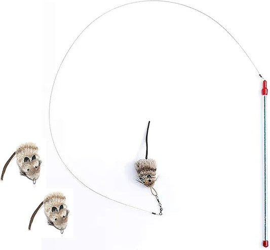 GoCat Cat Lures Catcher Cat Toy + 2 Refill Mouse