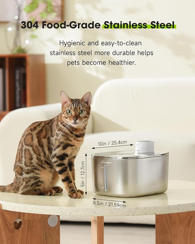 Automatic Cat Feeder+Wireless Cats Water Fountain Stainless Steel 4.5L Set，5G & 2.4G Pet Food Dispenser Feeders， Pet Dry Food, 1-10 Meals Per Day