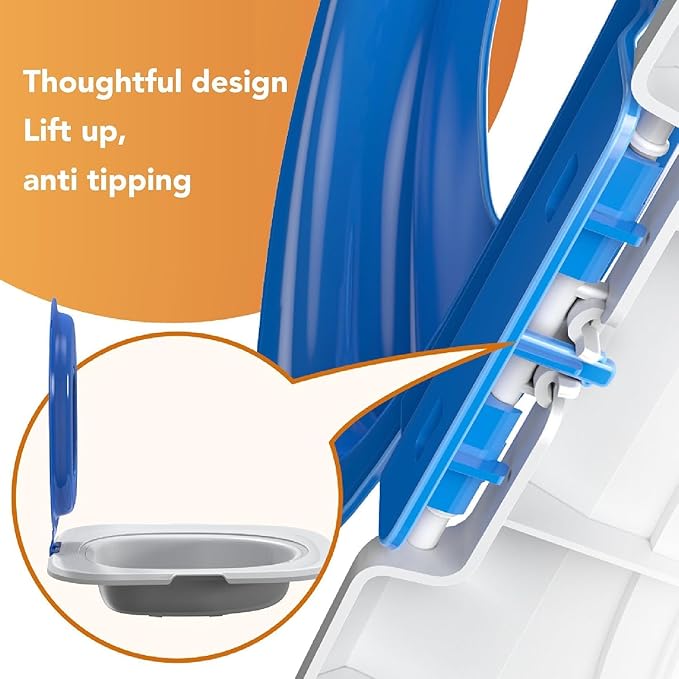 Universal Reusable Cat Toilet Trainer Kit - Detachable Design for Easy Cleaning | Home Pet Care Potty Training System with Litter Box Compatibility (Blue)