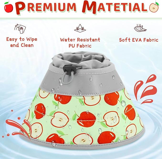 Cat Cone Collar Soft to Stop Licking, Adjustable, Foldable Lightweight Kitten Cones After Surgery Recovery for Cats & Kittens, Cat Cone Alternative (AppleRed, M)