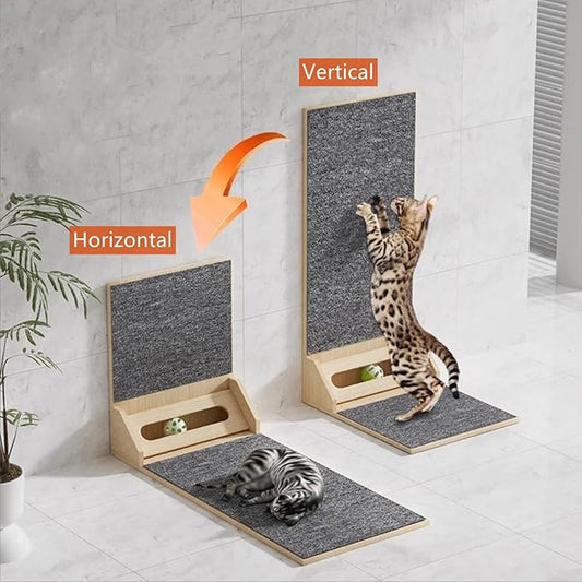 SHENGOCASE 24" Tall L-Shape Cat Carpet Scratcher Cat Scratching Post, Sofa Couch Protector Replaceable Scratching Pad Mat Sisal