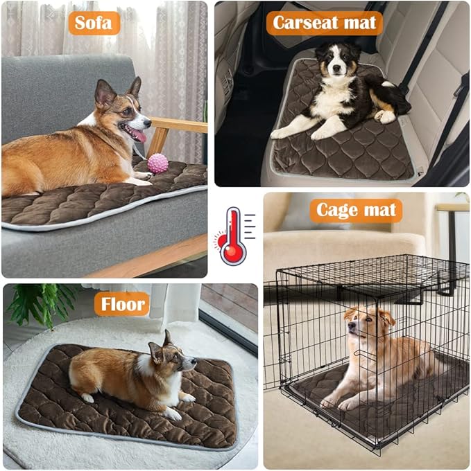 ULIGOTA Self-Warming Cat Bed and Dog Crate Pad - Thermal Pet Heating Mat