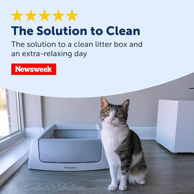 Official PetSafe ScoopFree Crystal Reusable Tray for Cat Litter Boxes - Includes 4.3 lb of Premium Blue Non Clumping Crystal Litter - Compatible with All PetSafe ScoopFree Automatic Litter Boxes