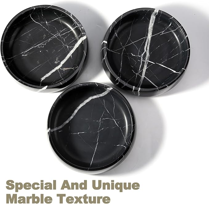 Natural Marble Dog Bowl, 5lbs Non Slip Dog Food Bowl, Non Spill Weighted Water Bowls for Large Dogs, Durable Big Dogs Dish, Puppy Pet Bowls, Easy to Clean, Holds 6.5 Cups(Spain Black)