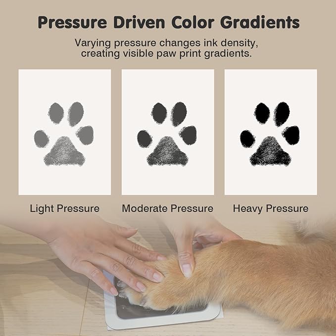 Inkless Paw Print Kit for Dogs,Cats & Babies – Clean Touch Dog Nose & Baby Handprint Kit, Mess-Free Ink Pad with 4 Pads & 2 Wooden Frames – Keepsake Gifts for Pet Owners & New Moms