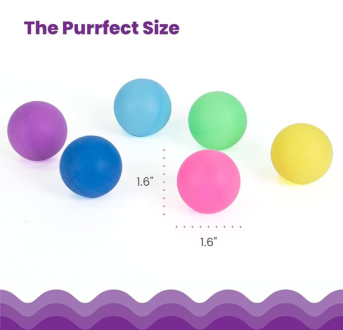 Catstages Tower of Tracks Replacement Balls, 6-Pack Lightweight Cat Toy Balls for Track Toys, Multicolored