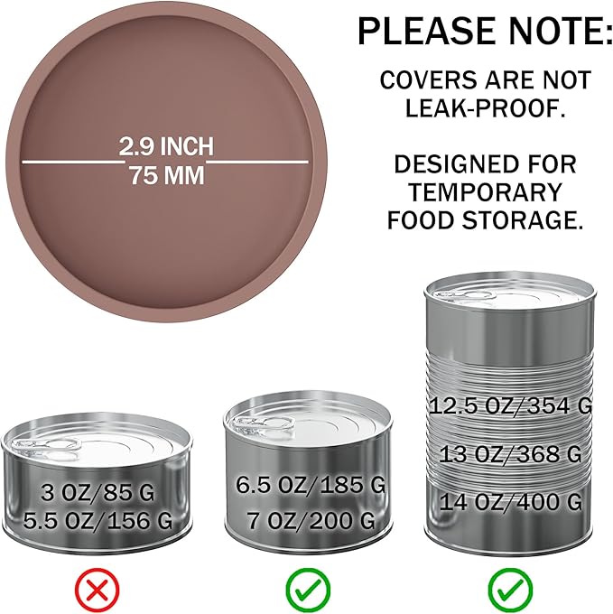 OHMO 2 Pack Pet Food Can Lids, (12.5-14oz) BPA Free Silicone Covers for Cat and Dog Food Cans, Mars&Coral