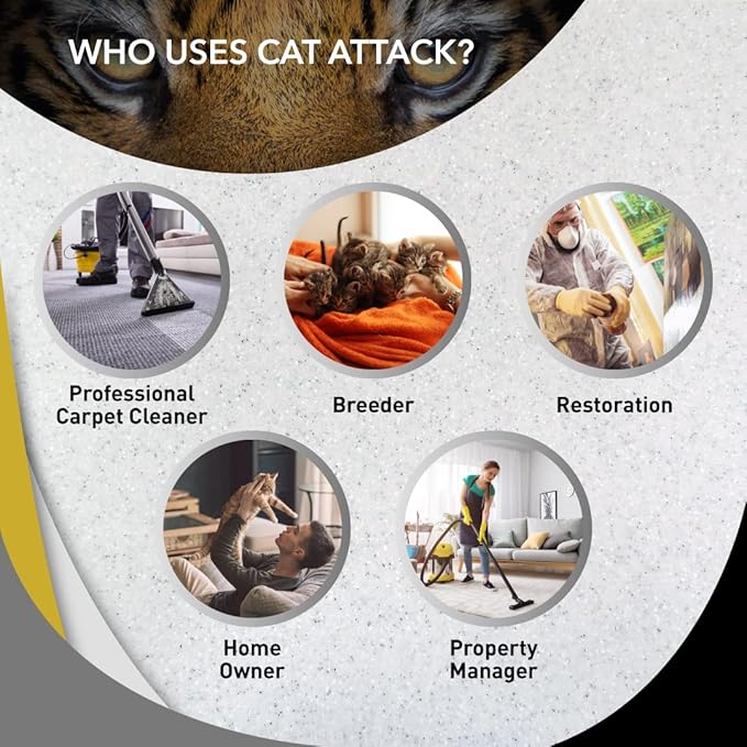 Odorcide Cat Attack Concentrate Odor Eliminator - Cat Urine Remover for Carpet & Upholstery - Litter Box Odor Eliminator - 16 oz