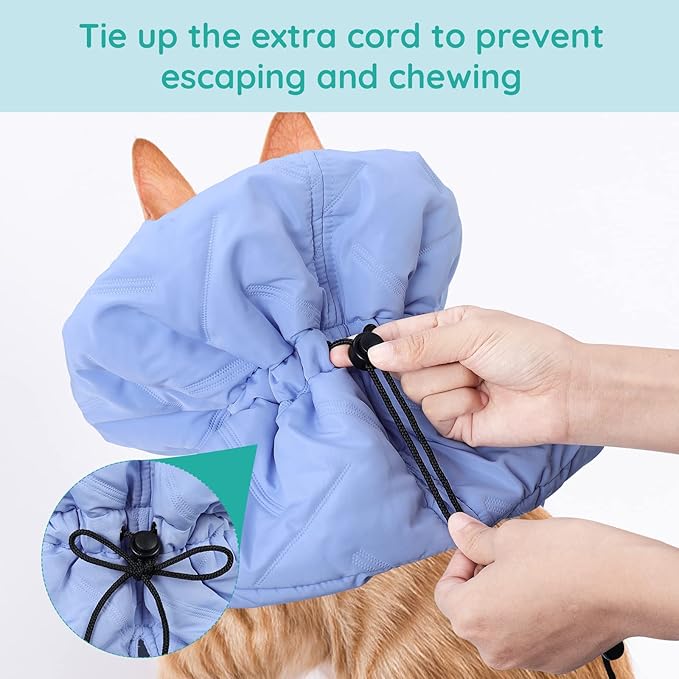 Cat Recovery Collar, Soft Adjustable Cat Cone Alternative, Lightweight Waterproof Fasteners Collars for Cats Kittens Puppies, After Surgery Stop Licking and Daily Use (Blue, M(Neck7.9-13.8"))
