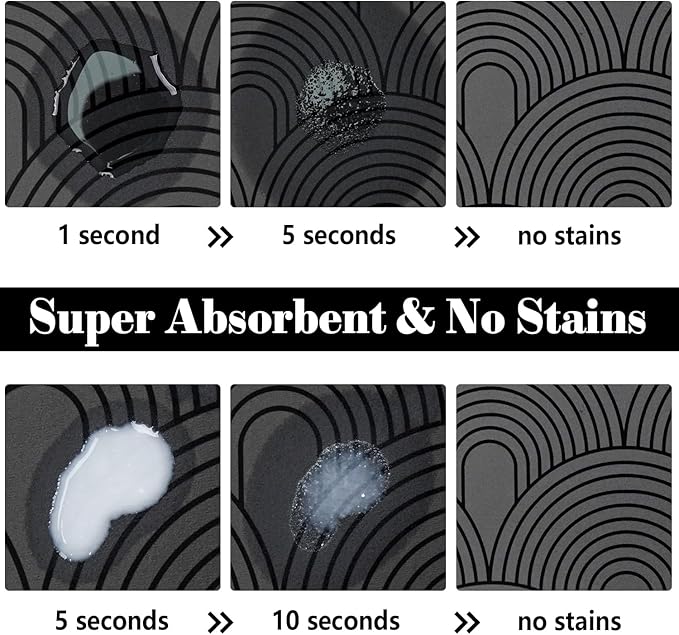 Dog Food Mats for Floors Absorbent, Pet Cat Food Mat - Quick Dry Dog Bowl Mats for Food and Water, Eco-Friendly Boho Pet Supplies