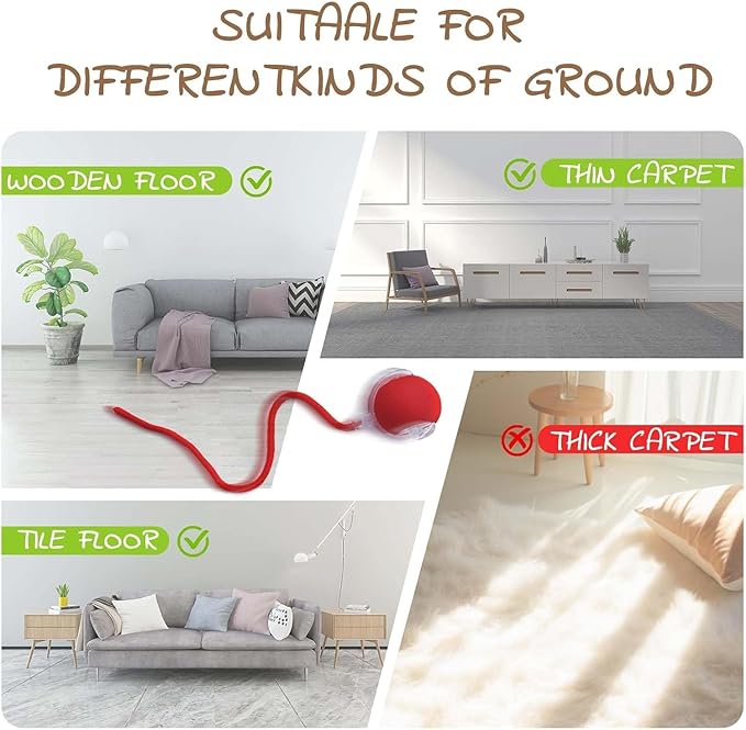 Interactive Rolling Cat Toy Ball, Chewie 360° Smart Automatic