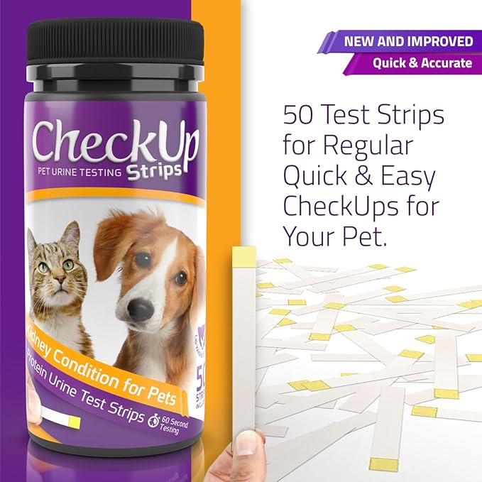 CheckUp Testing Strips x 50 (Protein Urine Test Strips for Cats & Dogs)