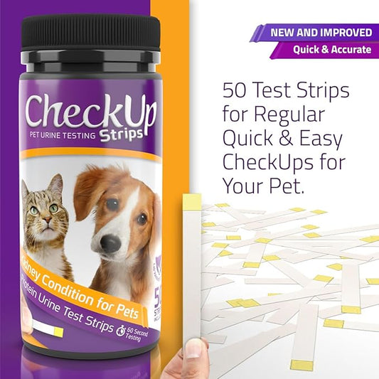CheckUp Testing Strips x 50 (Protein Urine Test Strips for Cats & Dogs)