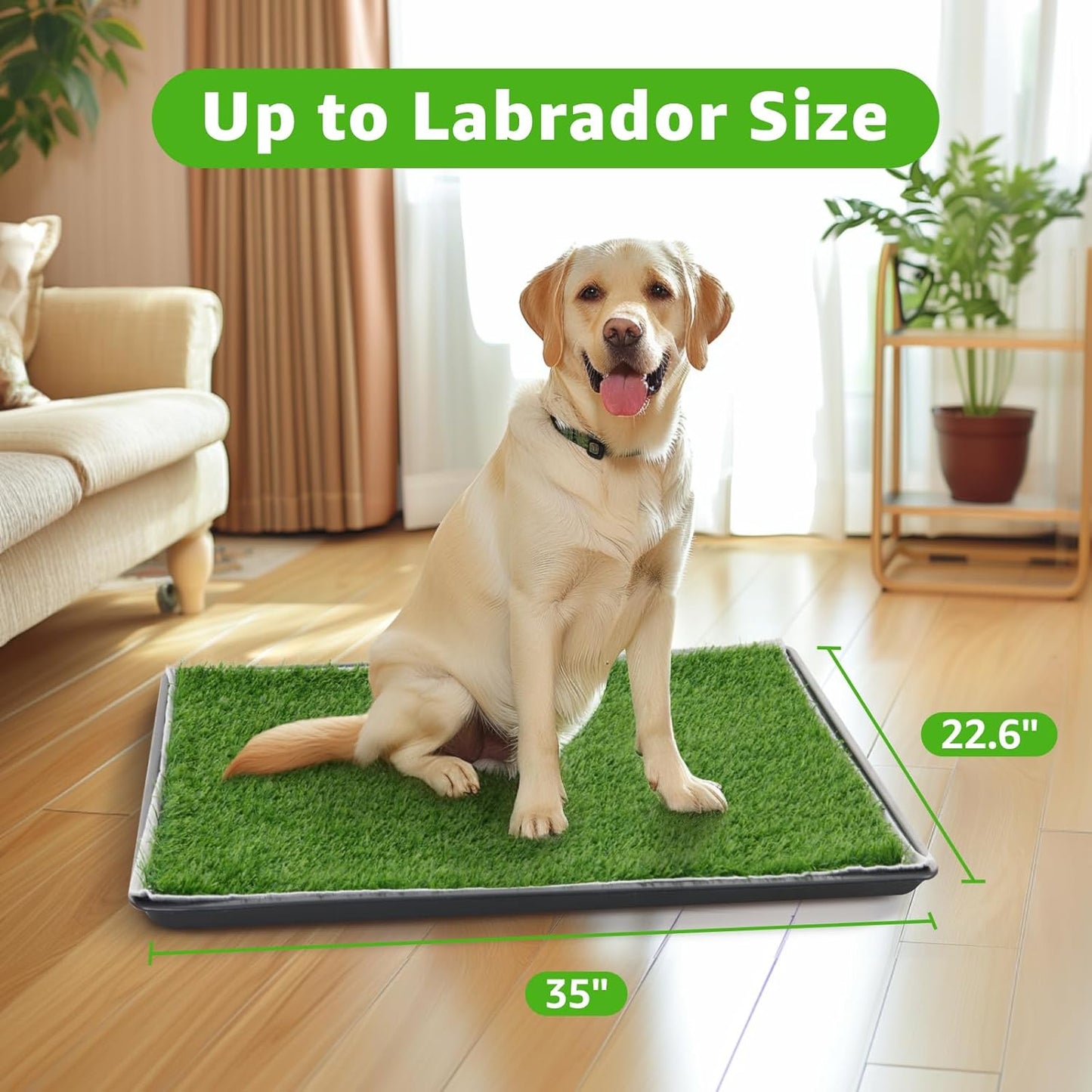 Dog Grass Large Potty Patch, Dog Litter Boxes Artificial Grass Bathroom Turf for Pet Training, Washable Puppy Pee Pad, Perfect Indoor/Outdoor Portable Potty Pet Loo