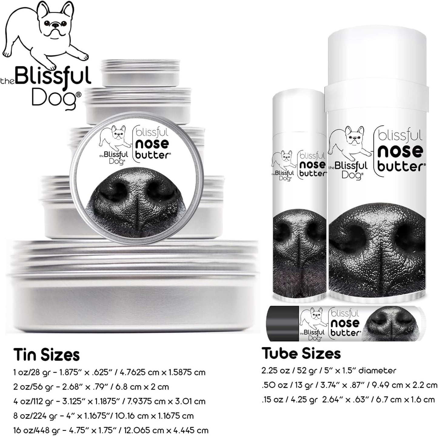 The Blissful Dog Basset Hound Nose Butter for Dry, Cracked Skin, Lick-Safe Dog Nose Balm with Moisturizing Shea Butter, Almond, Olive, and Essential Oils, Pet Supplies, Uncented, 0.15 oz.