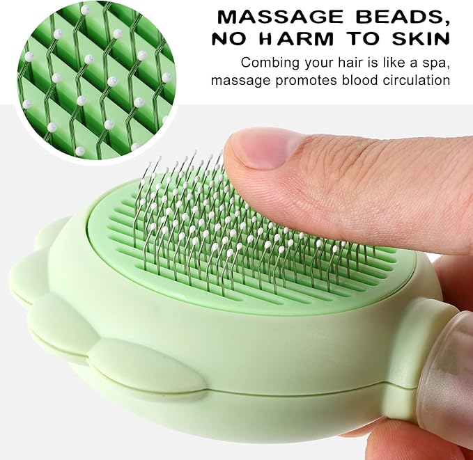 Cat Hair Brush for Shedding, 3-in-1 Pet Spray Hair Removal Comb with Visual Spray & Release Button, Waterproof Dog Grooming Brush for Furry Pet