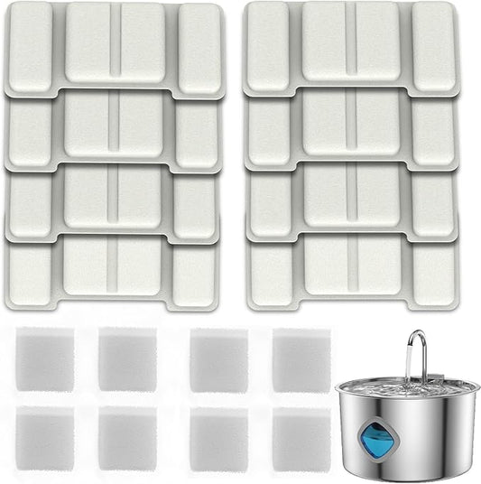 Pawira Water Fountain for Cats, 2025 Upgraded 3.2L/7L Stainless Steel Cats & Dogs Water Fountain with Filter Sets, Multi-Filtration, Whisper Quiet, Easy to Clean (7L/254oz, Extra 8 Filter Sets)